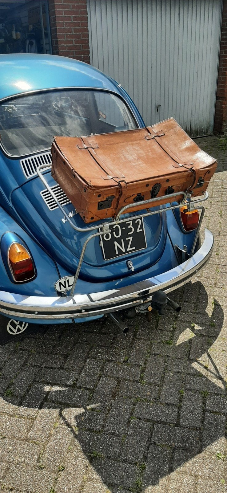 Nette bagagerek met koffer voor achter op de Kever, Ophalen, Gebruikt