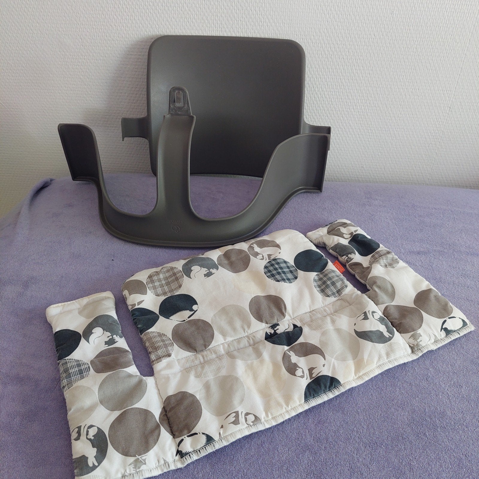 stokke verkleiningsset met kussen grey, Ophalen of Verzenden, Gebruikt, Meegroeistoel, Stoelverkleiner