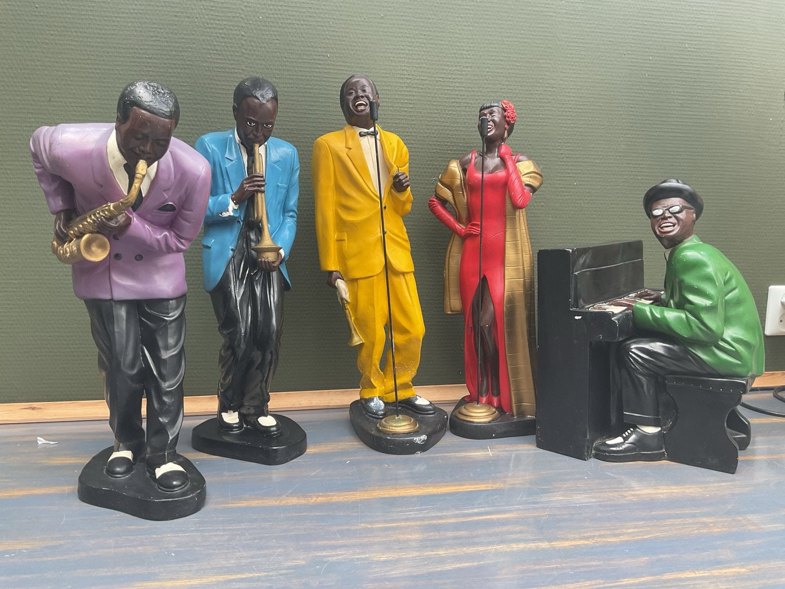 Vintage Jazz Band Beeldjes - Set van 5, Ophalen, Gebruikt, Mens