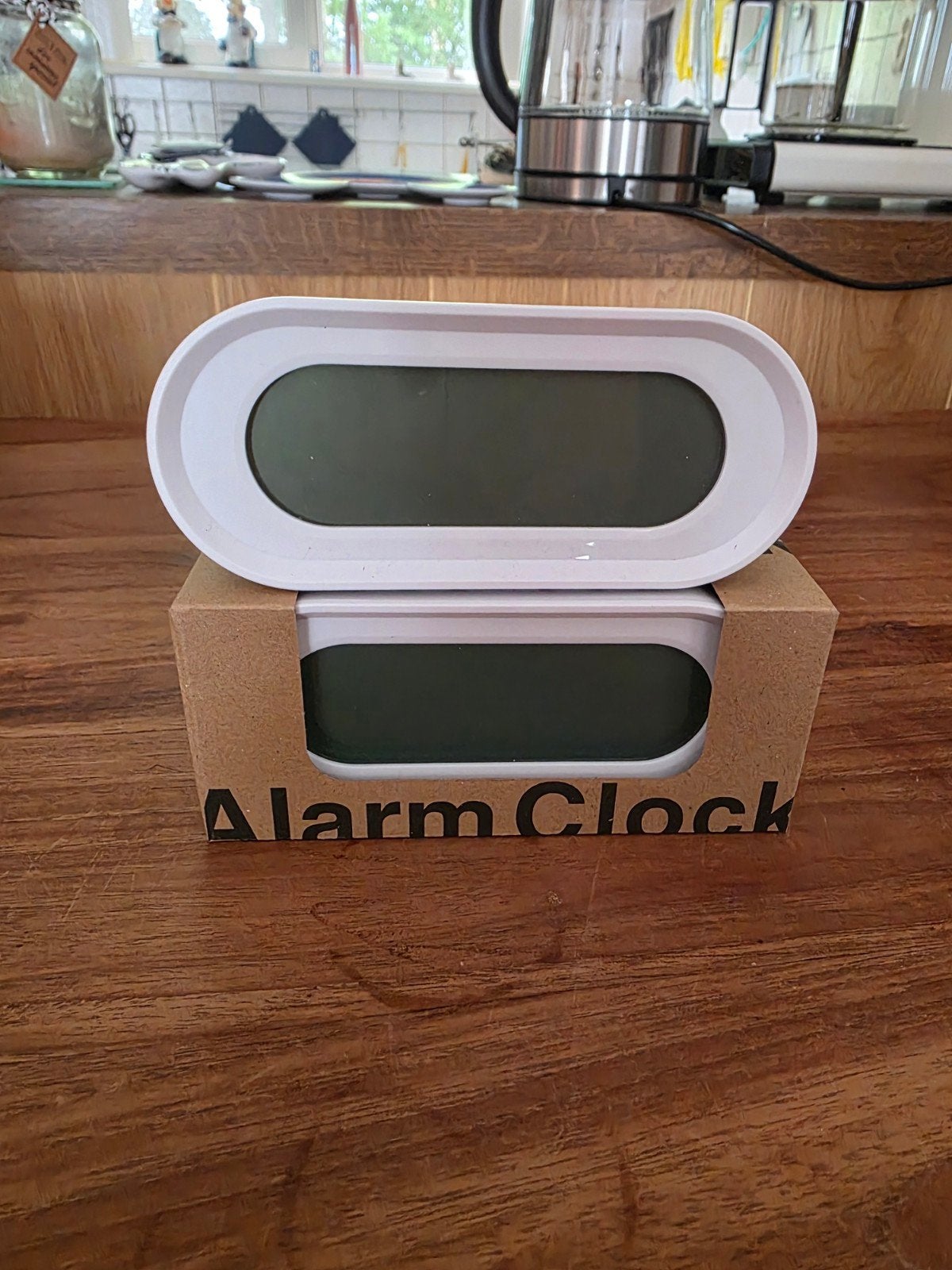 Digitale Wekker met Houten Look en Witte Wekker, Ophalen, Zo goed als nieuw, Digitaal, Overige merken