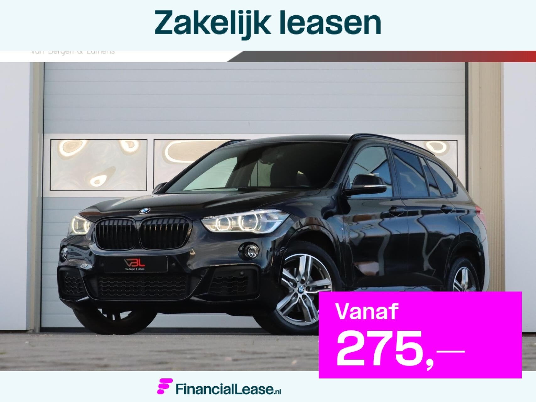 BMW X1 sDrive18i High Executive M-sport | Shadowline, Gebruikt, Met garantie (alle), Alcantara, Zwart