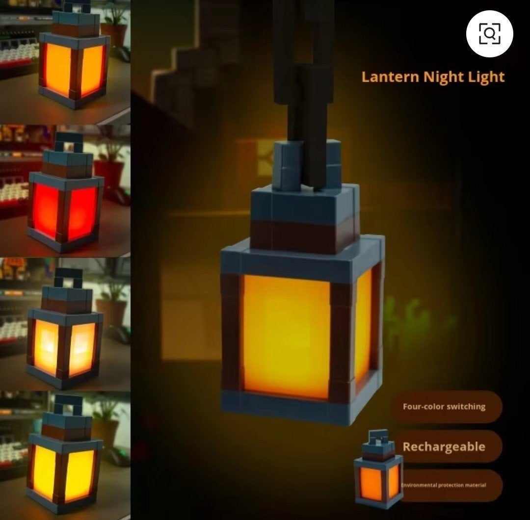 Minecraft Stijl LED Nachtlampje - Oplaadbaar & Kleurrijk, Ophalen of Verzenden, Nieuw