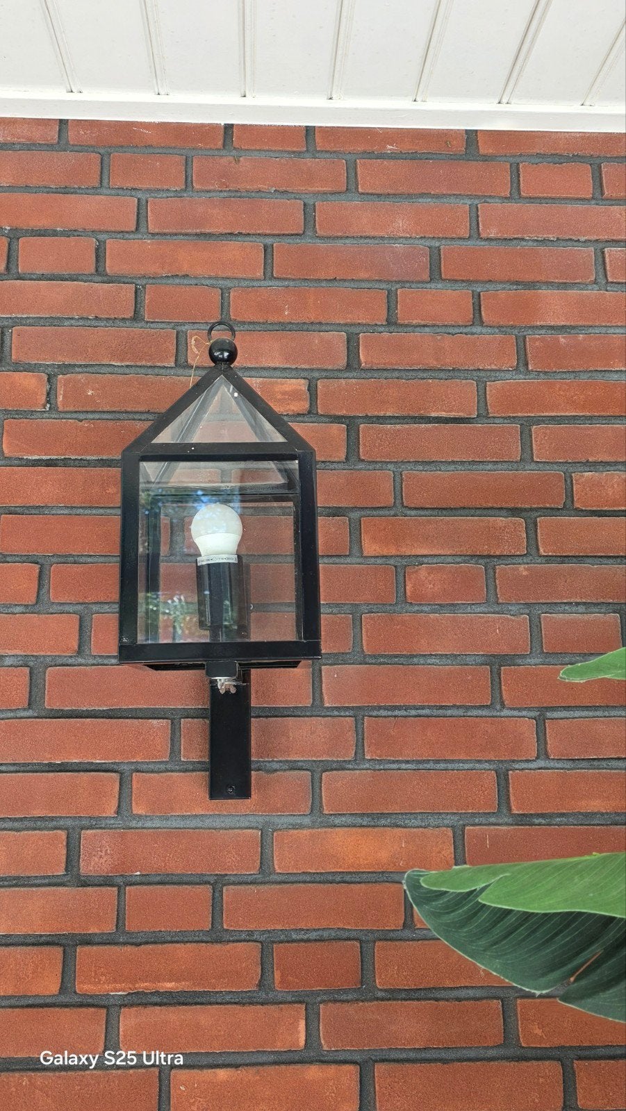 Buitenlamp zwart metaal met glas - Klassieke stijl, Tuin en Terras, Ophalen, Gebruikt, Minder dan 50 watt, Wandlamp