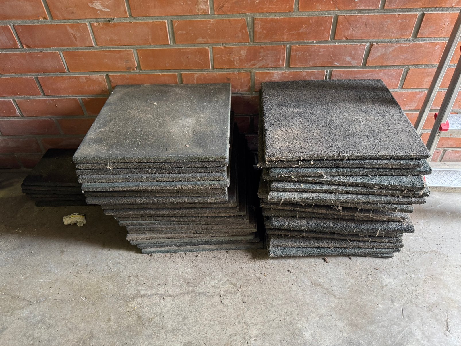 Rubber tegels 50x50.   37 stuks, Ophalen, Gebruikt, Rubber, 5 tot 10 m²