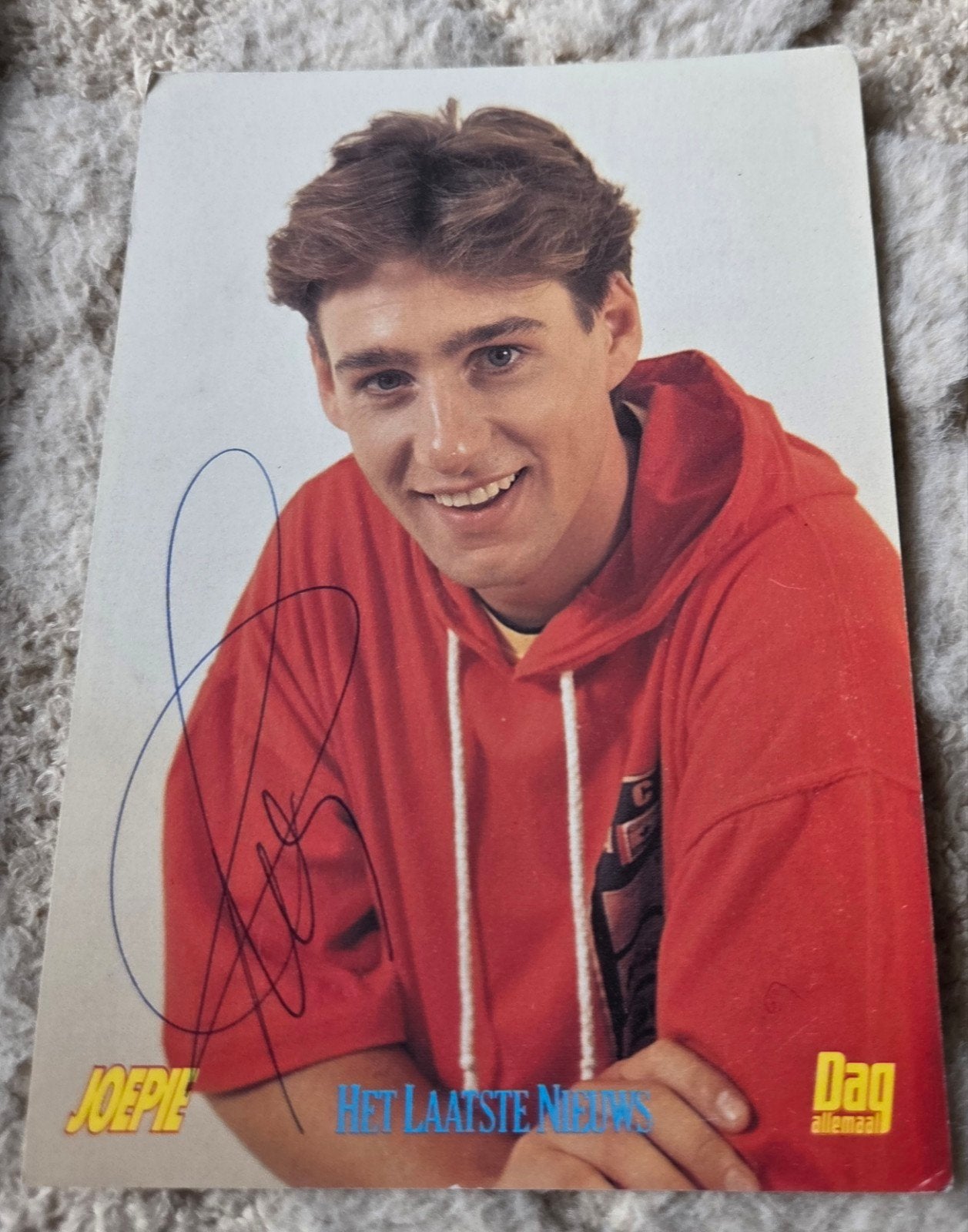 Gesigneerde foto Joepie - Het Laatste Nieuws, Verzenden, 1980 tot heden, Ongelopen, Sterren en Beroemdheden