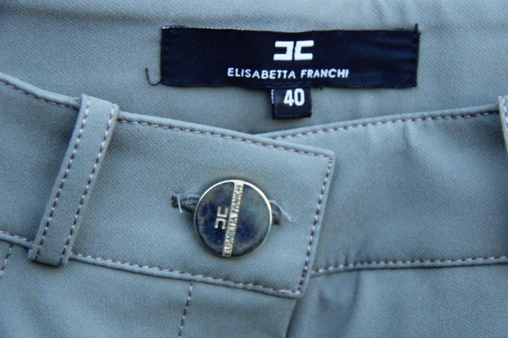 Broek kaki Elisabetti Franchi mt 40 Vaste prijs, Maat 38/40 (M), Zo goed als nieuw, Lang, Groen