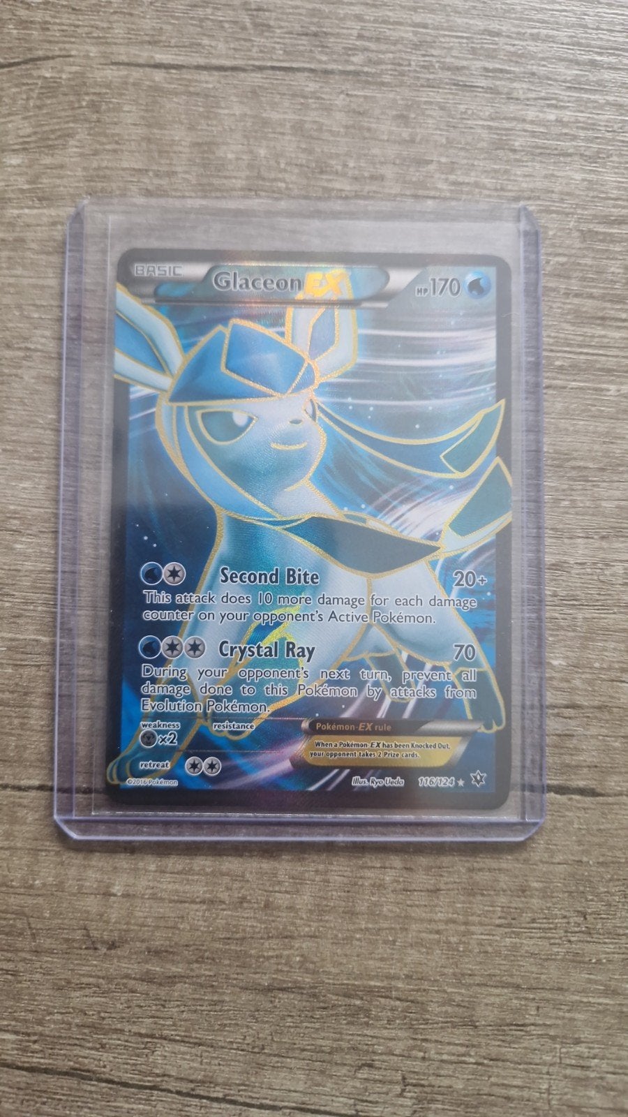 Glaceon Ex Pokémon kaart - Whitening aanwezig, Ophalen of Verzenden, Gebruikt, Losse kaart, Foil