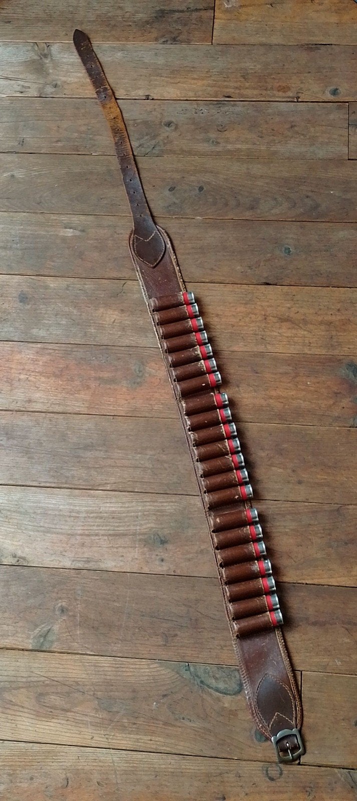 Fraaie vintage leren munitie riem patroon gordel!, Verzamelen, Ophalen of Verzenden, Landmacht, Hulzen of Bodemvondsten