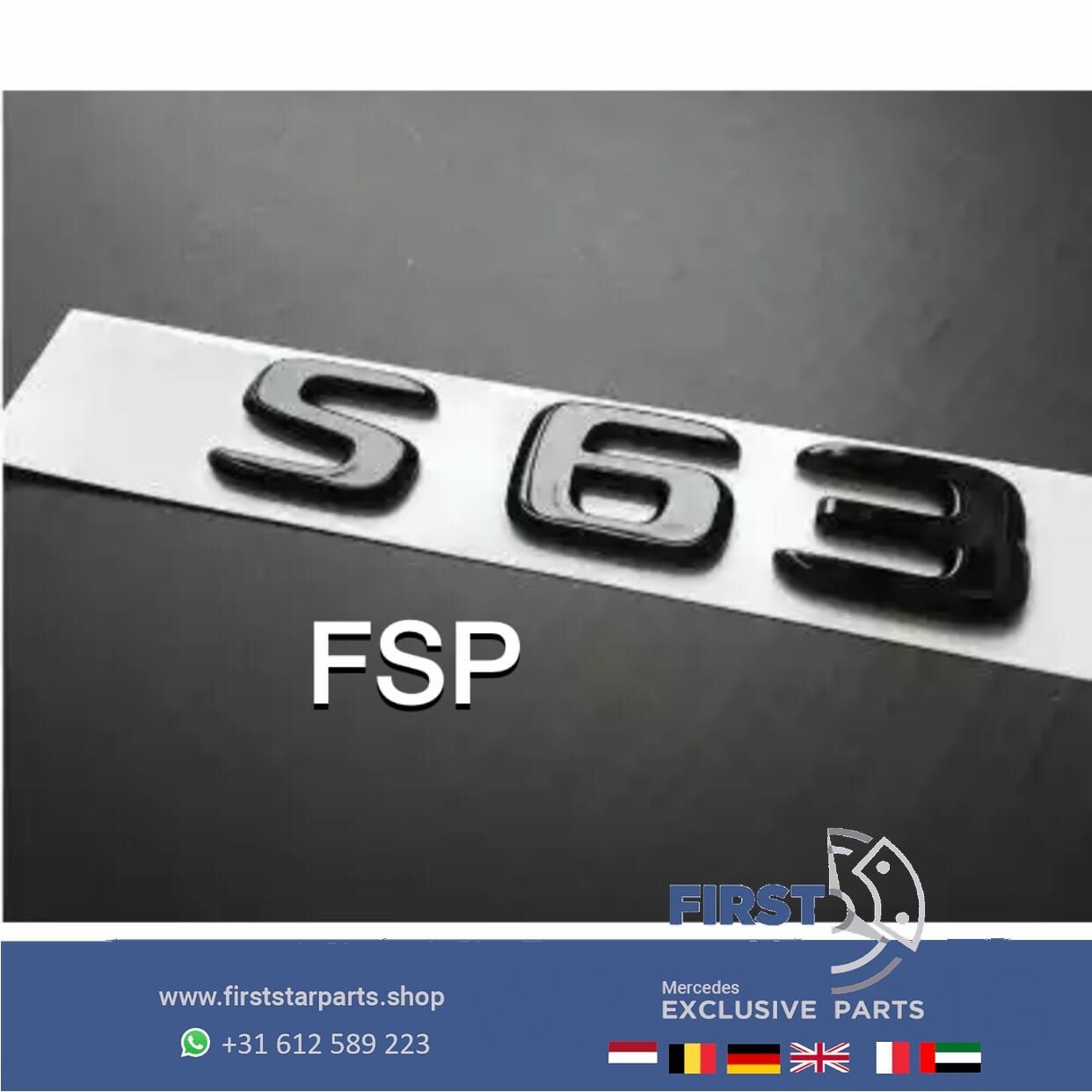 W221 W222 W217 C217 S63 AMG LOGO ZWART S 63 EMBLEEM Mercedes, Gebruikt, -, Ophalen of Verzenden, Achter