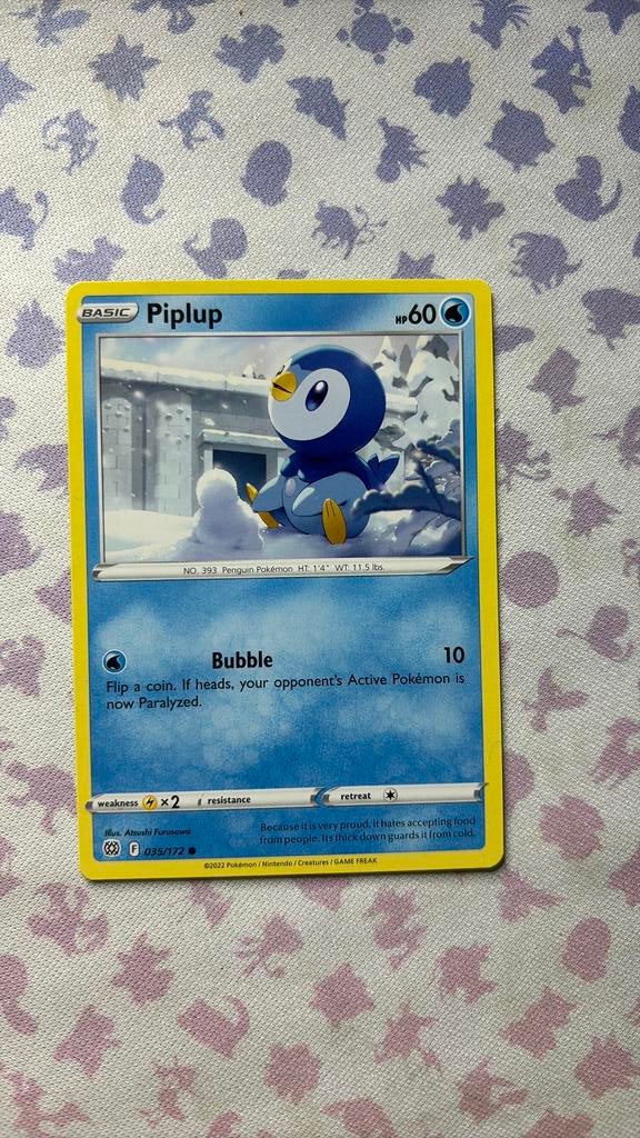 Piplup, Hobby en Vrije tijd, Verzamelkaartspellen | Pokémon, Ophalen of Verzenden, Zo goed als nieuw