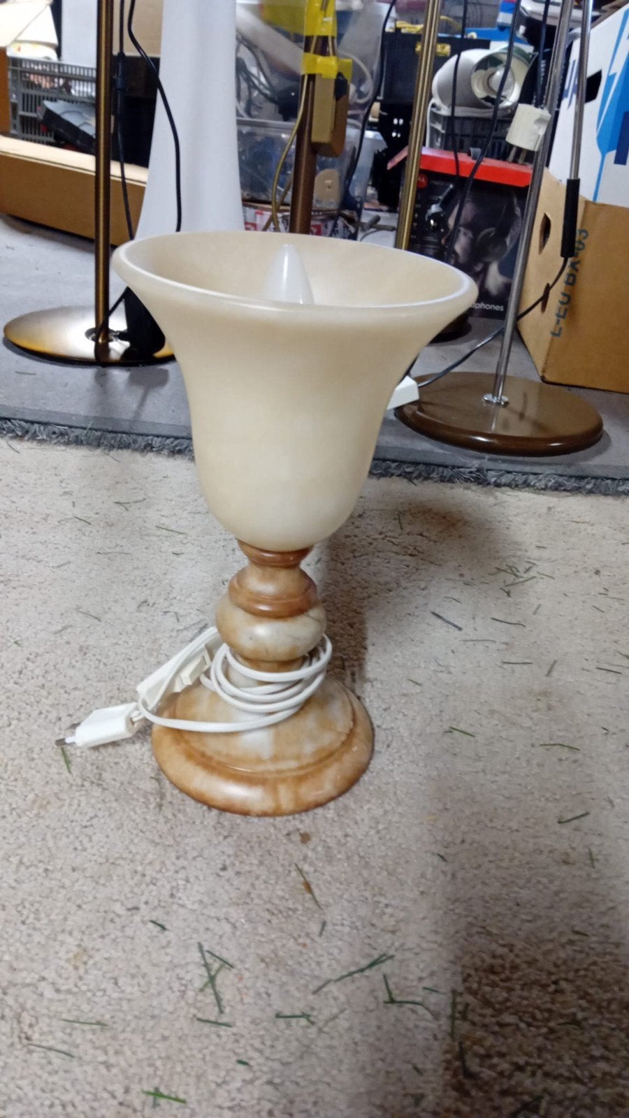 Marmeren schemerlamp - 29 cm, Gebruikt, Ophalen of Verzenden, Steen/keramiek, Klassiek
