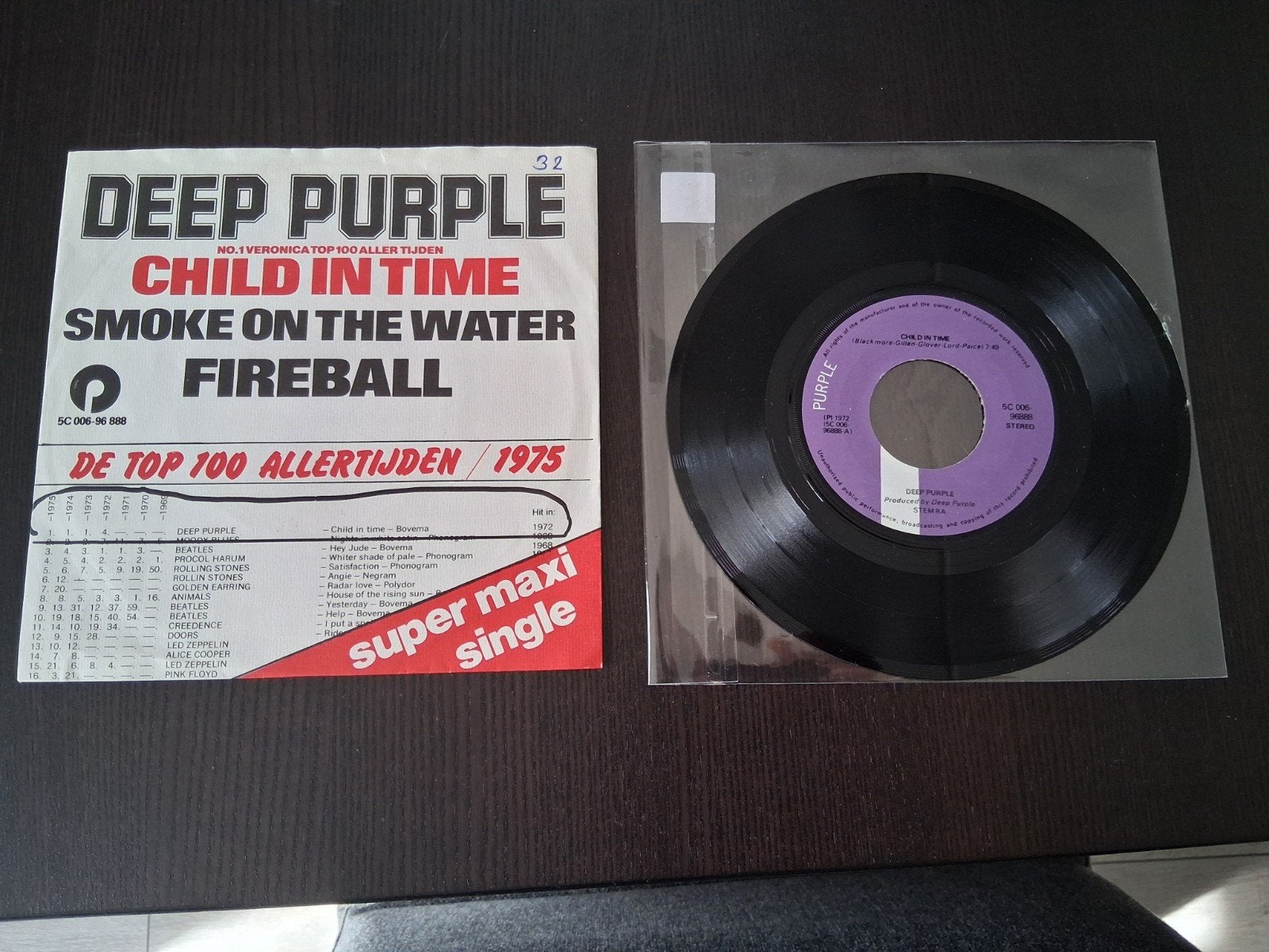 Deep Purple - Child in Time / Smoke on the Water Super Maxi, Cd's en Dvd's, Gebruikt, 7 inch, EP, Rock en Metal