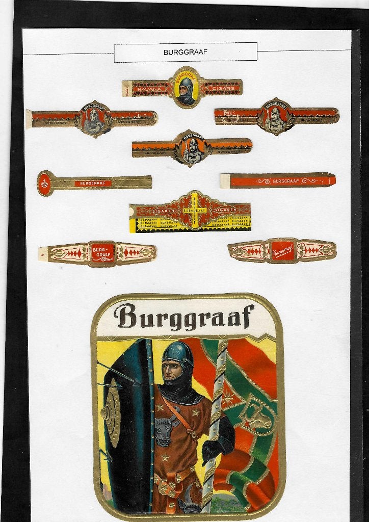 burggraaf   etiket   /banden, Verzamelen, Ophalen of Verzenden, Gebruikt, Sigarenbandjes