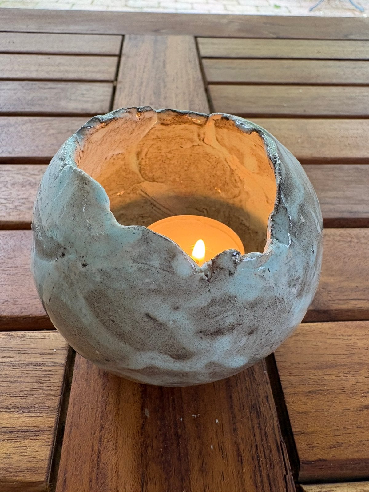 Sfeerlichtje, Ophalen, Rond, Zo goed als nieuw, Aardewerk