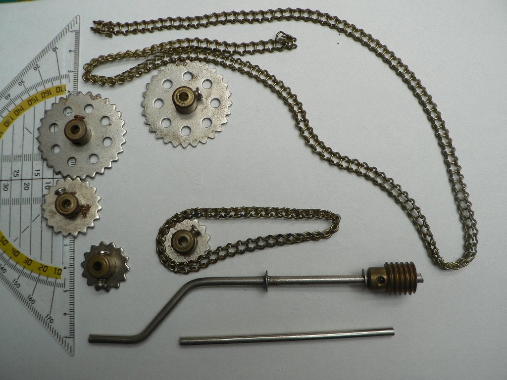 Meccano tandwielen en ketting, Antiek en Kunst, Antiek | Speelgoed, Ophalen of Verzenden