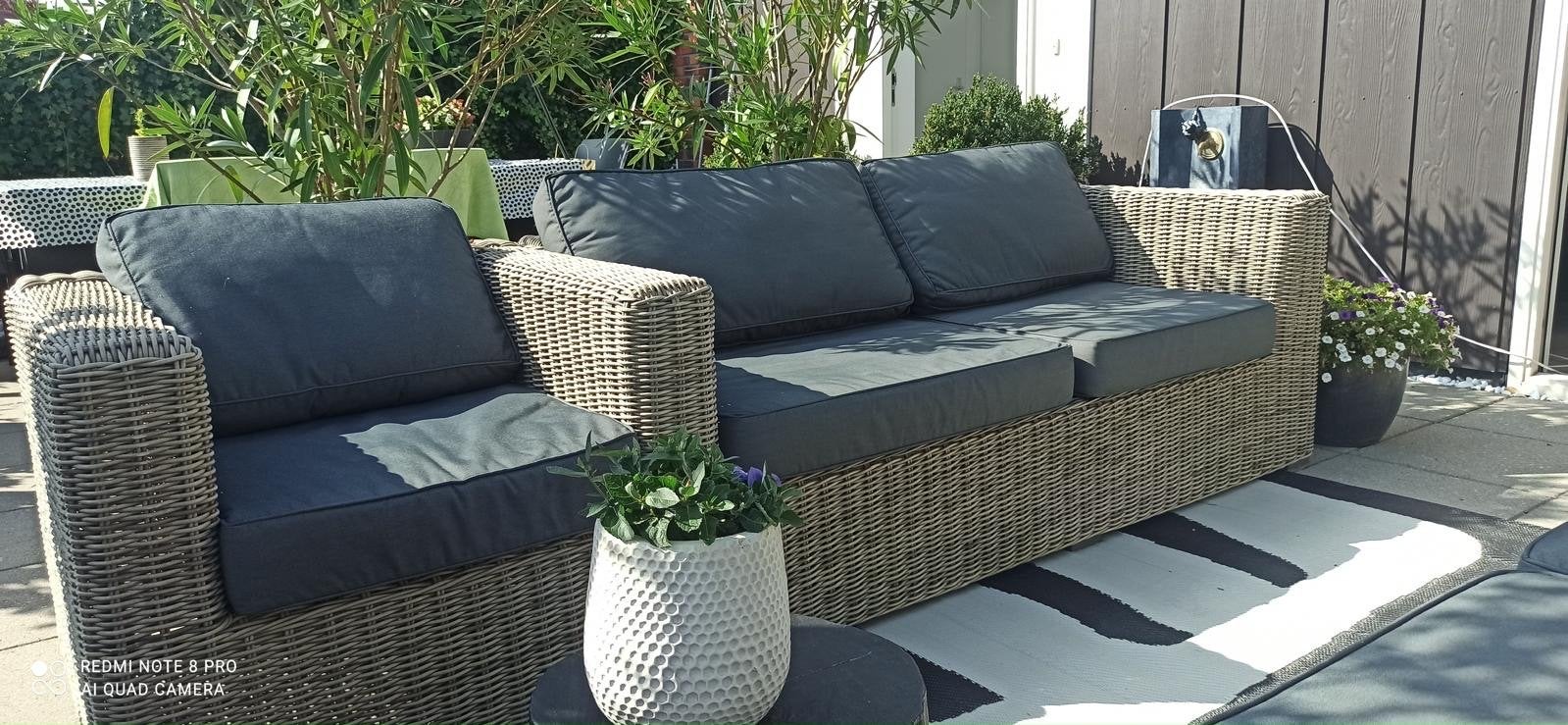 Beach 7 Loungeset: 1 stoel, 1 bank (links armleuning), Tuin en Terras, Ophalen, Gebruikt, Loungeset, Wicker
