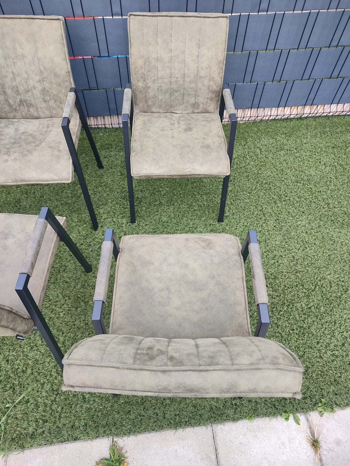 GRATIS 4 eetkamer stoelen groen merk van Bommel, Ophalen, Gebruikt, Overige kleuren, Vier