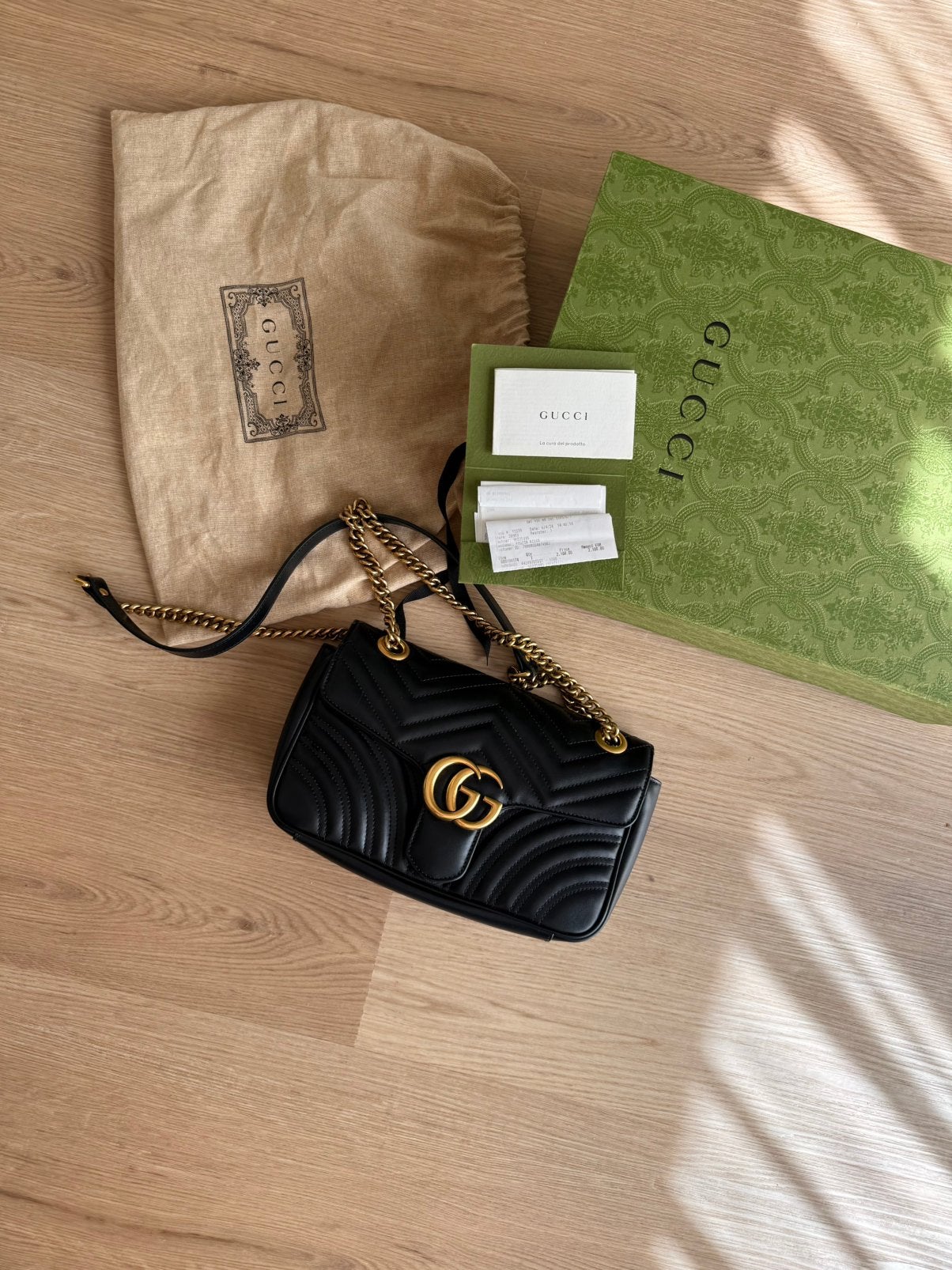 Gucci marmont bag, Ophalen, Zo goed als nieuw, Zwart, Schoudertasje