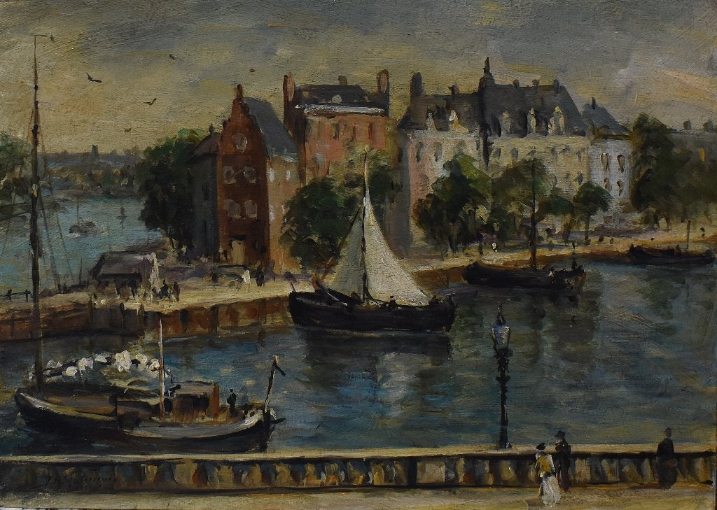 Spaansekade==J.P.Molenaar, Antiek en Kunst, Kunst | Schilderijen | Klassiek, Verzenden