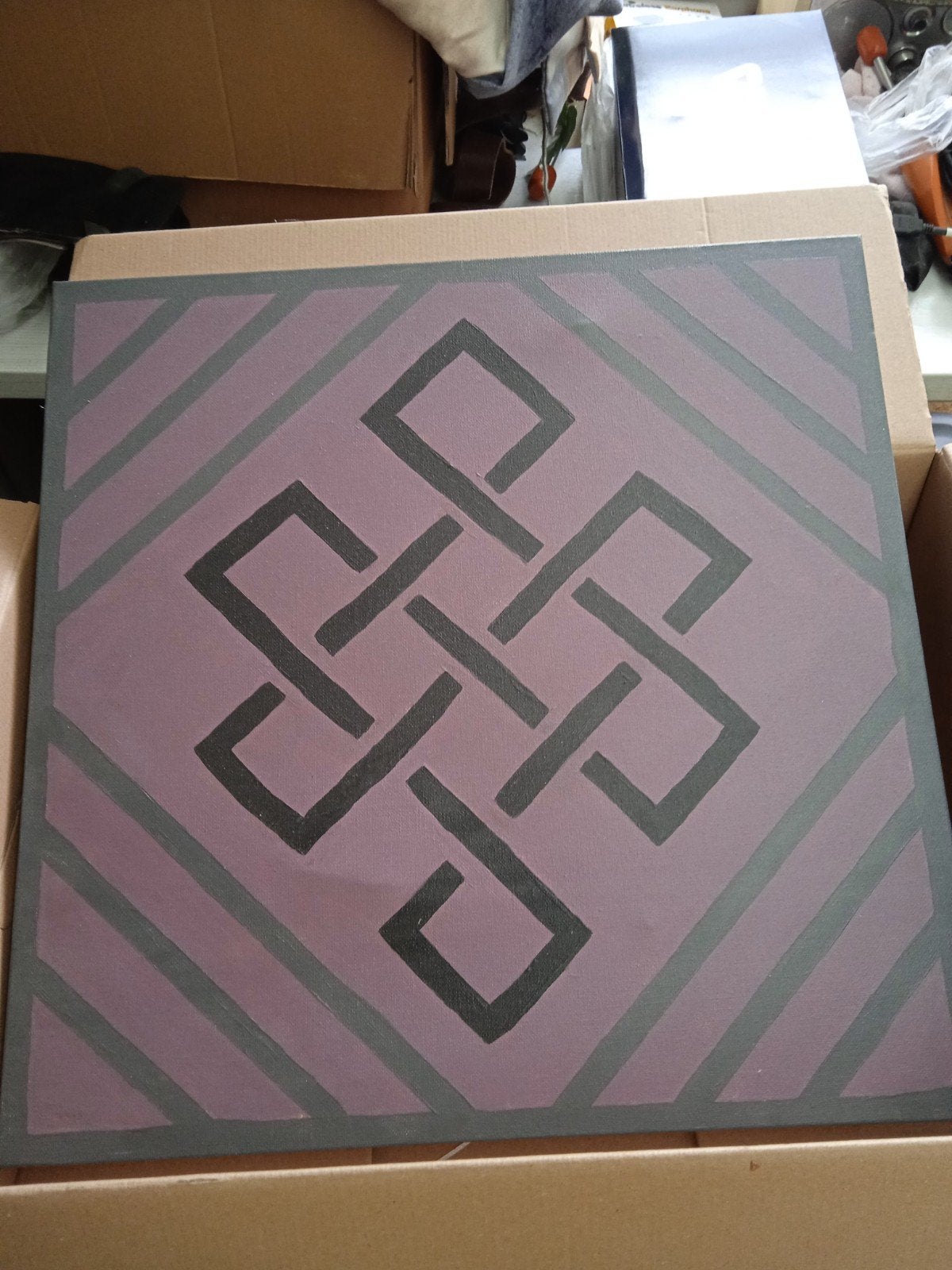 Schilderij 50x50 cm (handmade), 50 – 75, Oorspronkelijke maker, Ophalen of Verzenden, Zo goed als nieuw