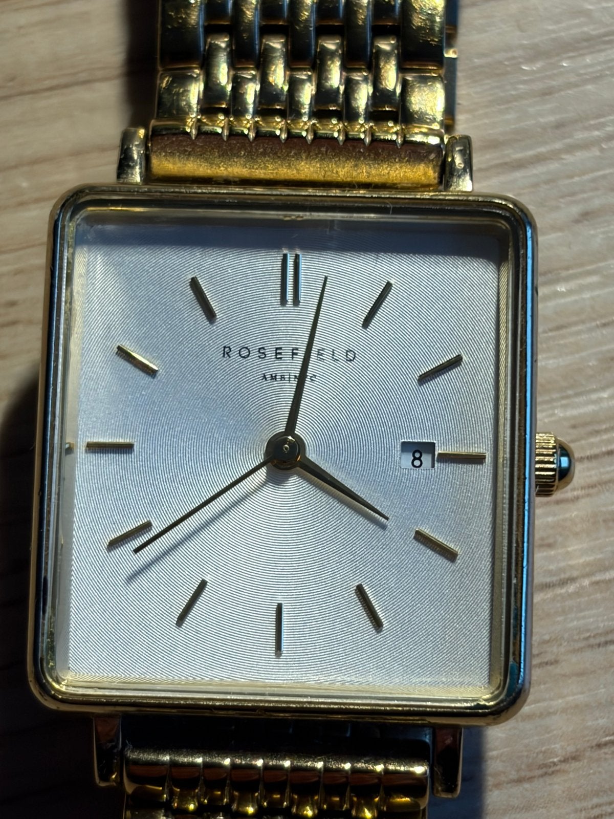 Rosefield Amstel Goudkleurig Horloge, Overige merken, Gebruikt, Staal, Polshorloge