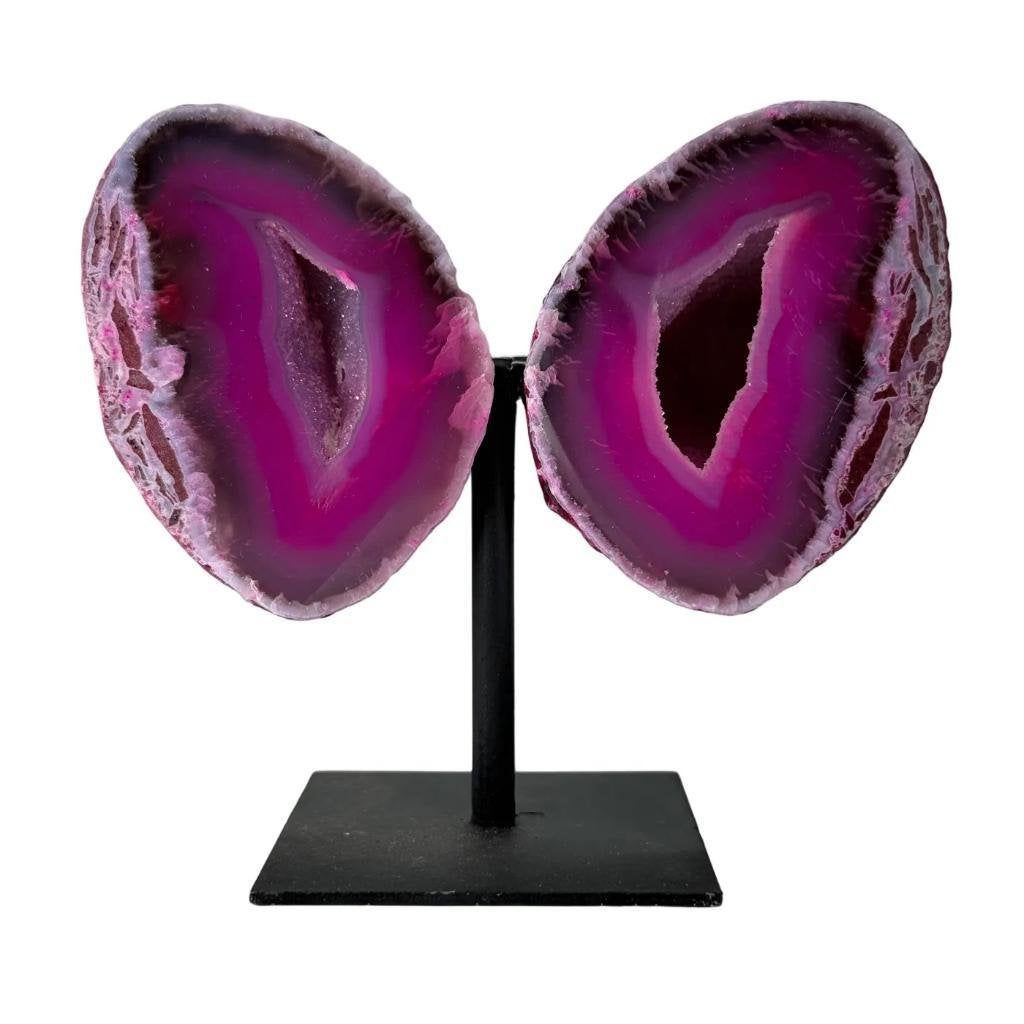 Agaat Geode Set op Standaard Klein, Ophalen of Verzenden, Mineraal