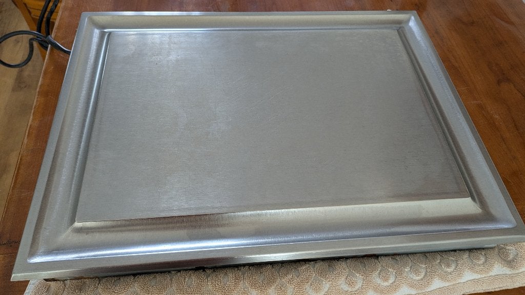 Massief roestvrijstalen inbouw teppanyaki, Gebruikt, 3 kookzones of minder, Ophalen of Verzenden, Inbouw