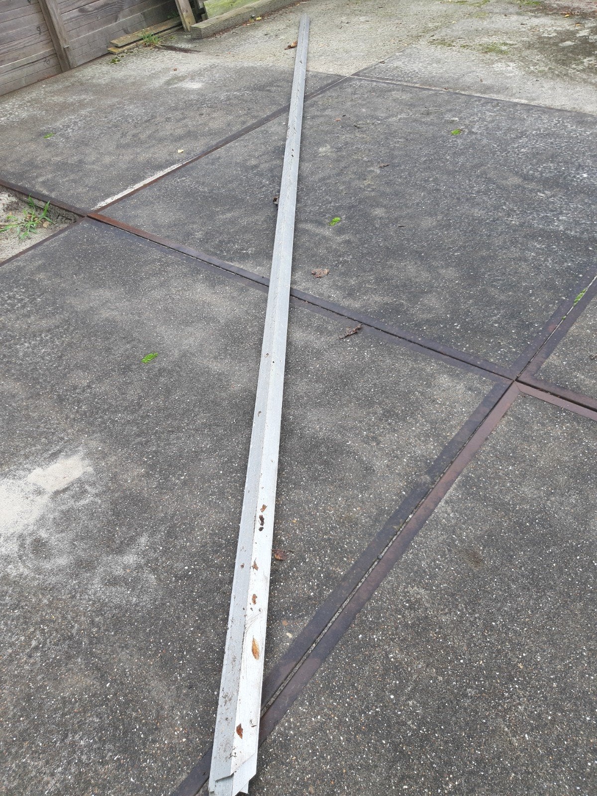 6x Aluminium daktrim 5x5 cm, lengte 5.10-5.20m, Ophalen of Verzenden