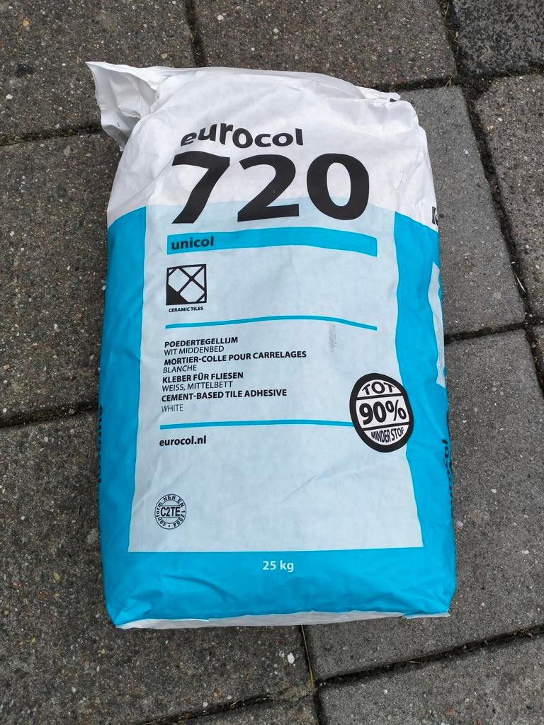Poeder tegellijm eurocol 720, Doe-het-zelf en Verbouw, Tegels, Ophalen, Overige materialen, Wandtegels, Nieuw