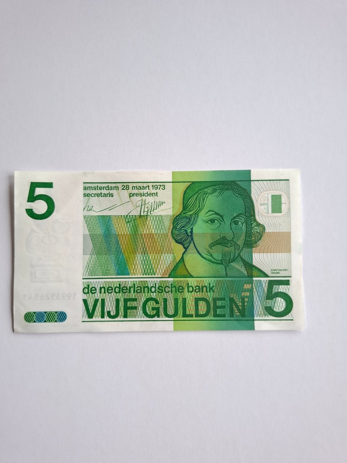 5 gulden biljet. 1973, Ophalen of Verzenden, 5 gulden