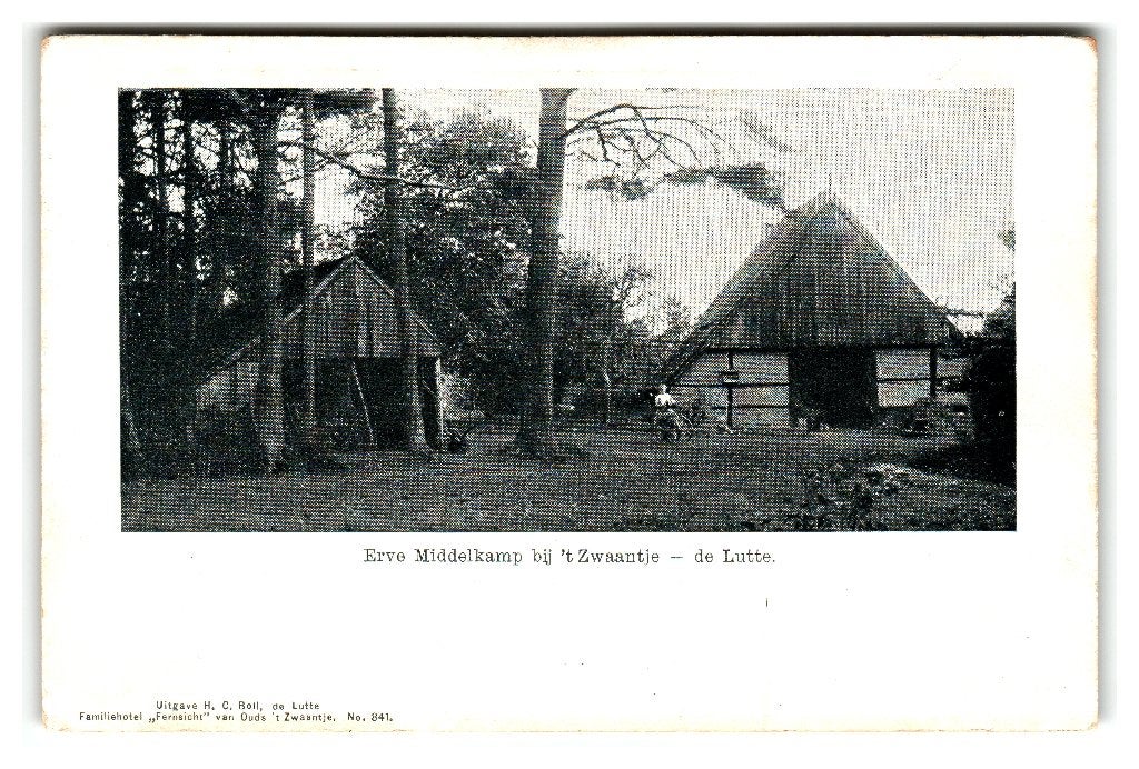 De Lutte, Erve Middelkamp bij 't Zwaantje, Verzenden, Voor 1920, Ongelopen, Overijssel