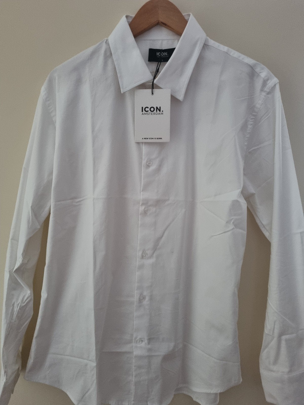 Icon Amsterdam overhemd L wit, Kleding | Heren, Ophalen of Verzenden, Wit