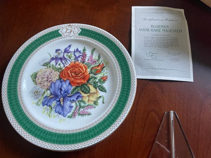Herdenkingsbord Koningin Beatrix 1988 - Bloemen voor Majeste, Ophalen of Verzenden