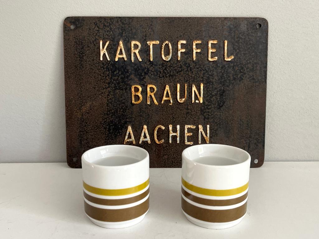 Twee vintage seventies eierdoppen, Ophalen of Verzenden, Huis en Inrichting