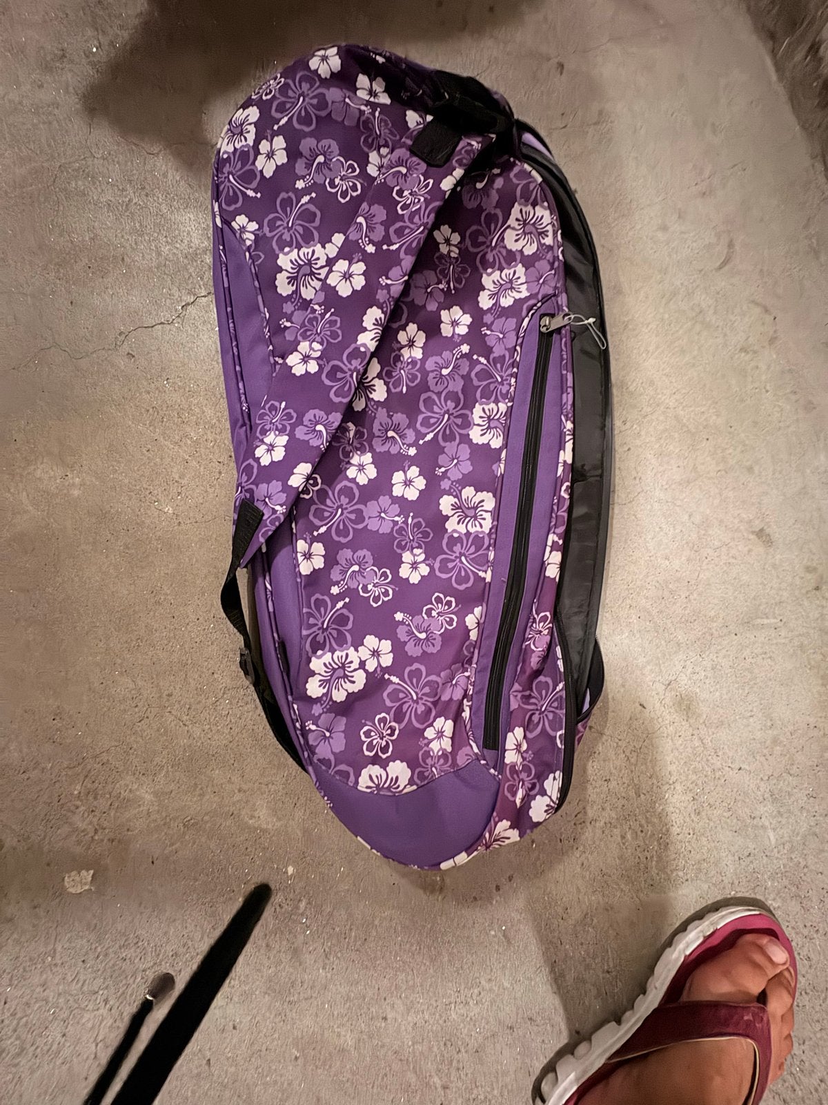 Paarse tennisracket met bloemenprint, Overige merken, 40 cm of meer, Gebruikt, Ophalen of Verzenden