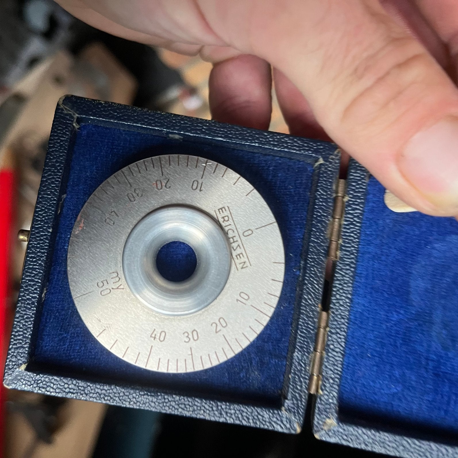 Vintage Erichsen Natte-laagdiktemeter (Meetwiel 0-50 my), Ophalen of Verzenden, Zo goed als nieuw, Vocht of Vloeistof