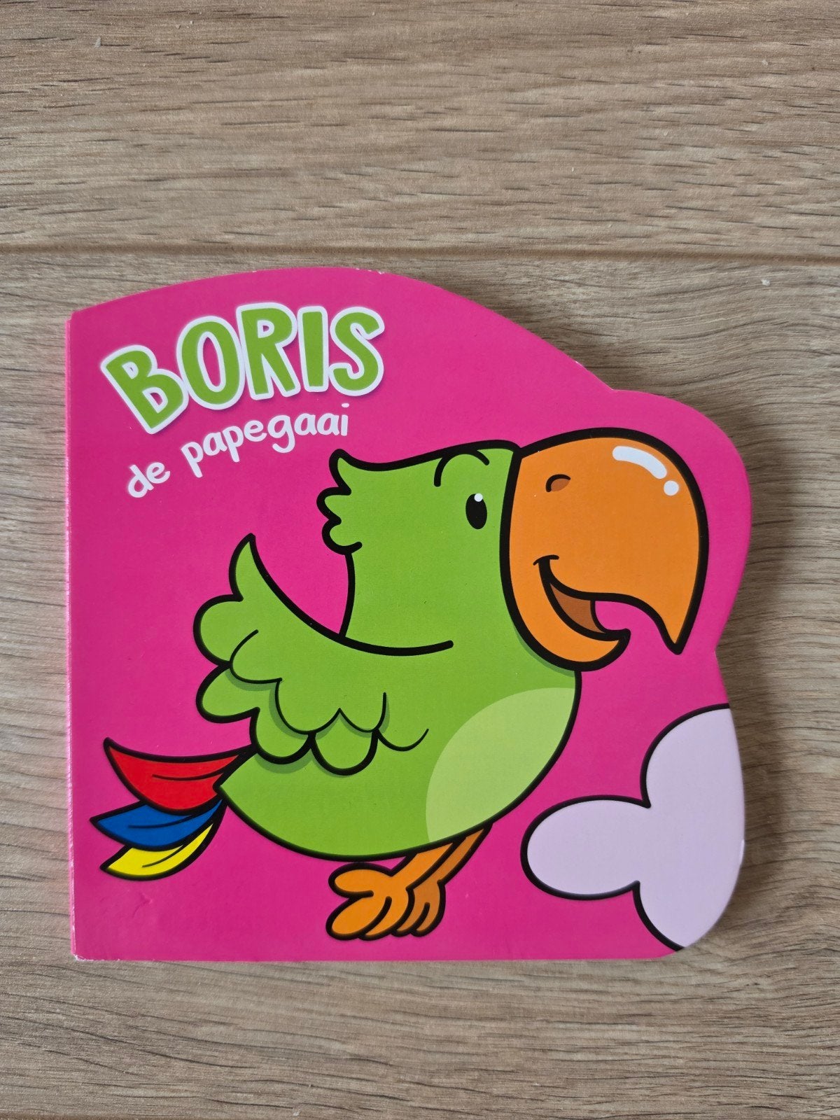 Boris de papagaai klein dik karton boekje als nieuw, Ophalen of Verzenden, Zo goed als nieuw