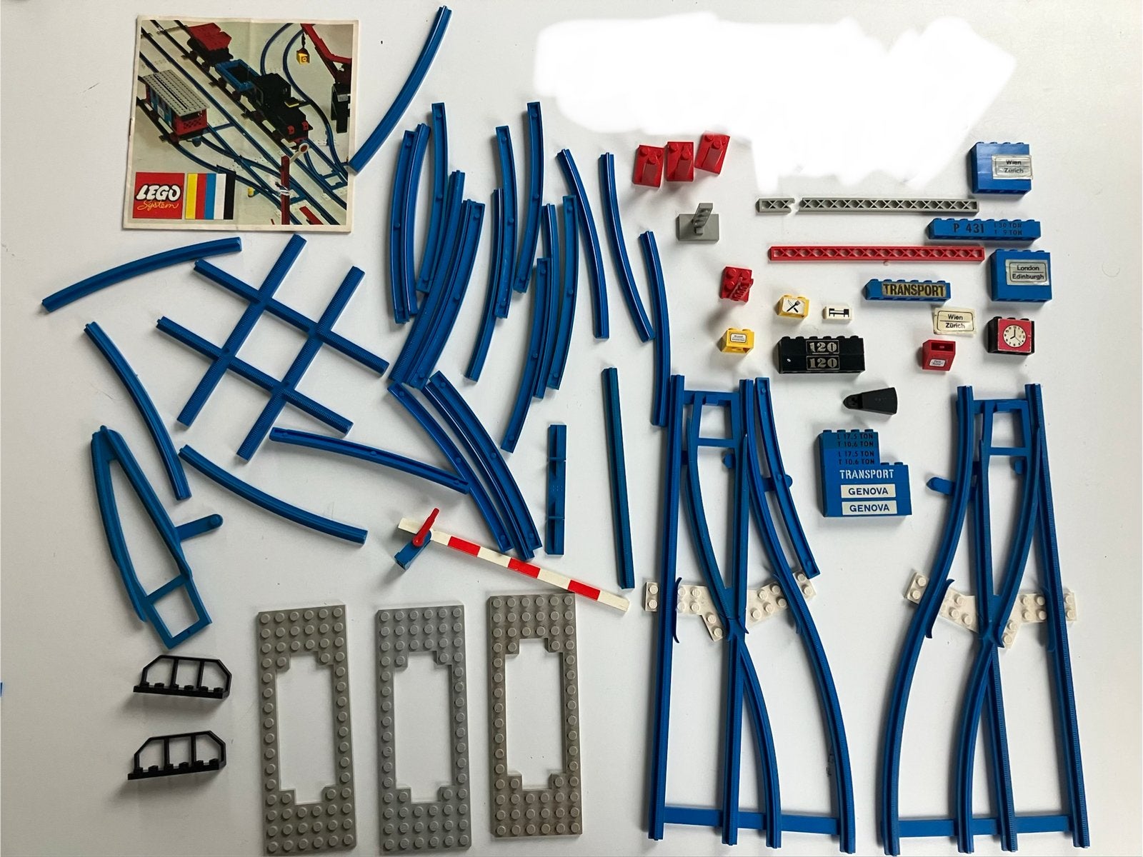 Vintage Lego Trein Rails, Onderdelen & Bestickerd/Geprint, Gebruikt, Lego, Ophalen of Verzenden, Losse stenen