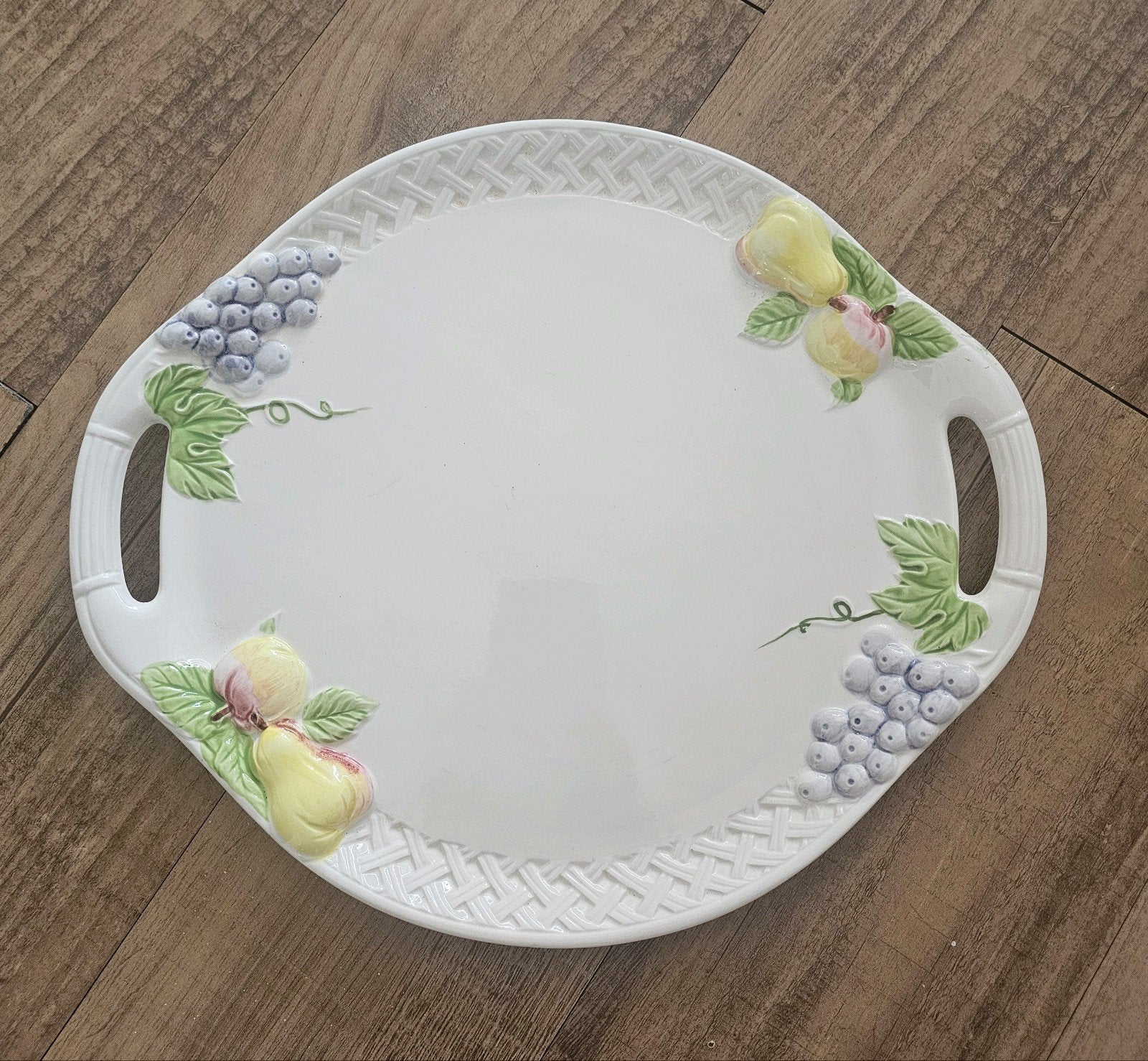 vintage  Japanse majolica-stijl serveerschaal, Ophalen of Verzenden