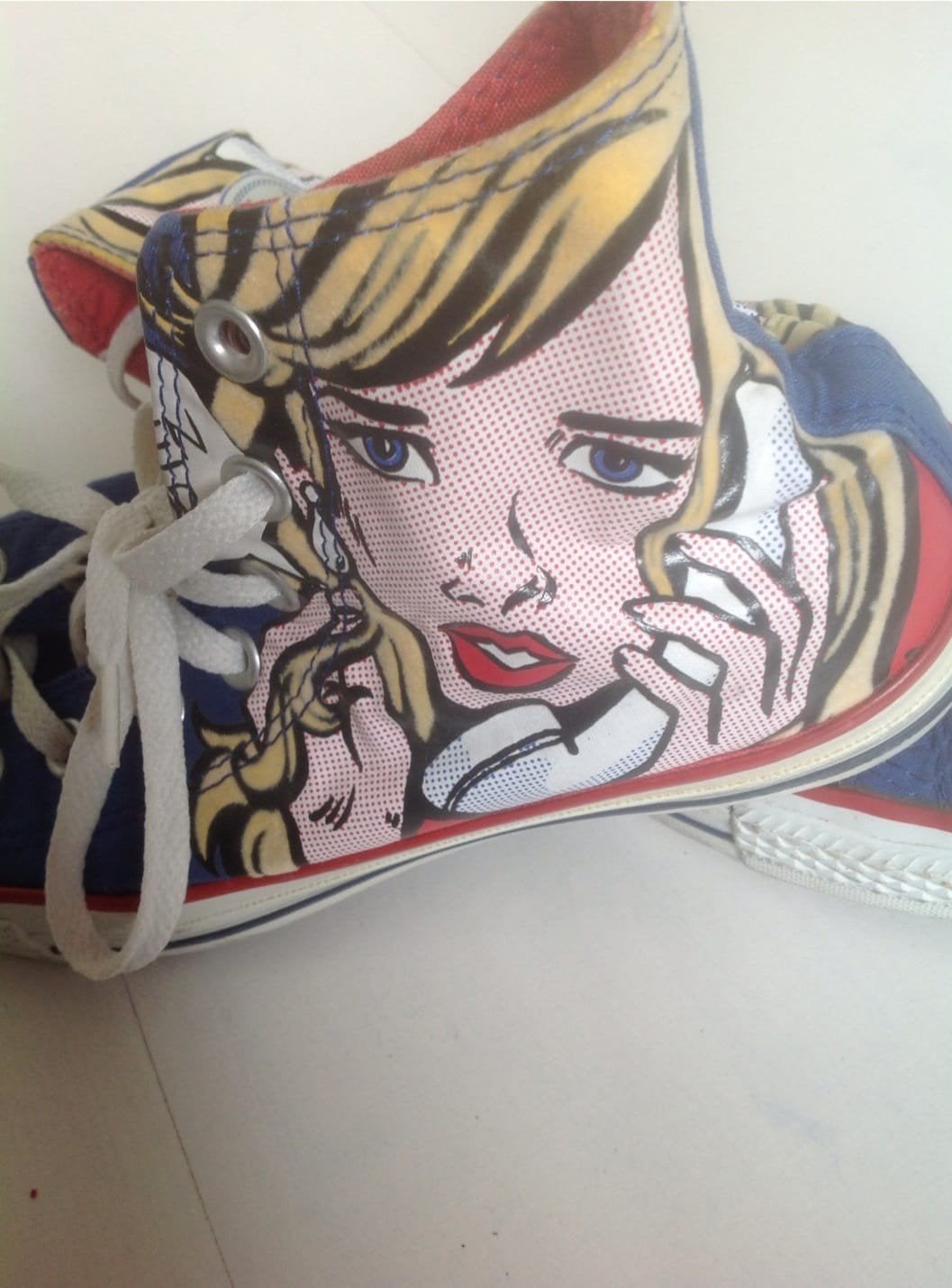 Limited edition popart Converse All Star gympen 38 pop art, Kleding | Dames, Schoenen, Zo goed als nieuw, Sneakers of Gympen, Blauw