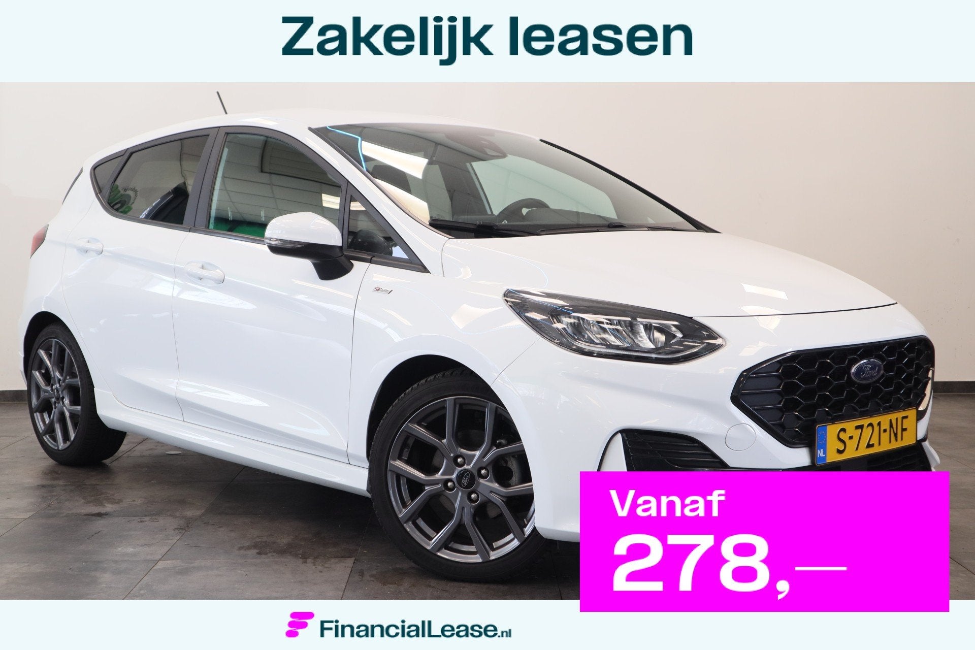 Ford Fiesta 1.0 EcoBoost Hybrid ST-Line X Keyless Camera 24, 12 maanden, Wit, Bedrijf, 19 km/l