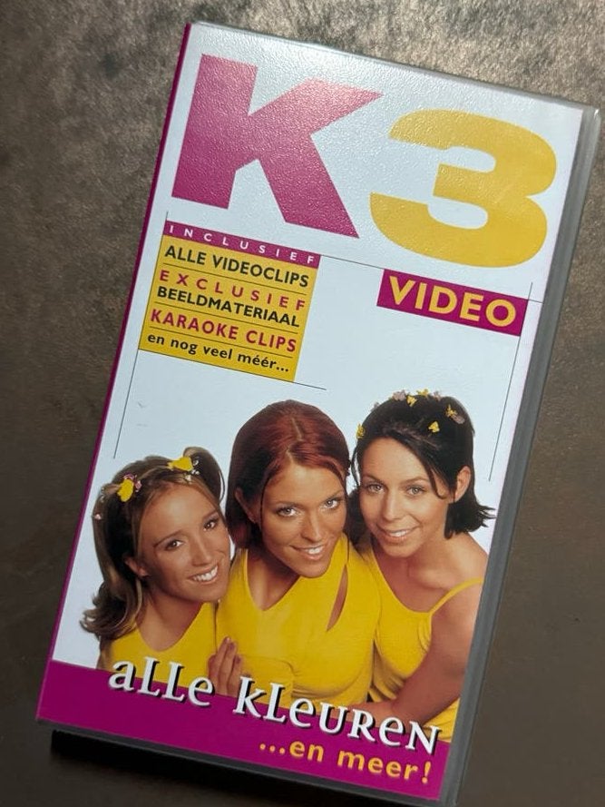 K3 Video: Alle Kleuren ...en meer! VHS - Inclusief Videoclip, Cd's en Dvd's, Gebruikt, Alle leeftijden, Kinderfilm, Extra's