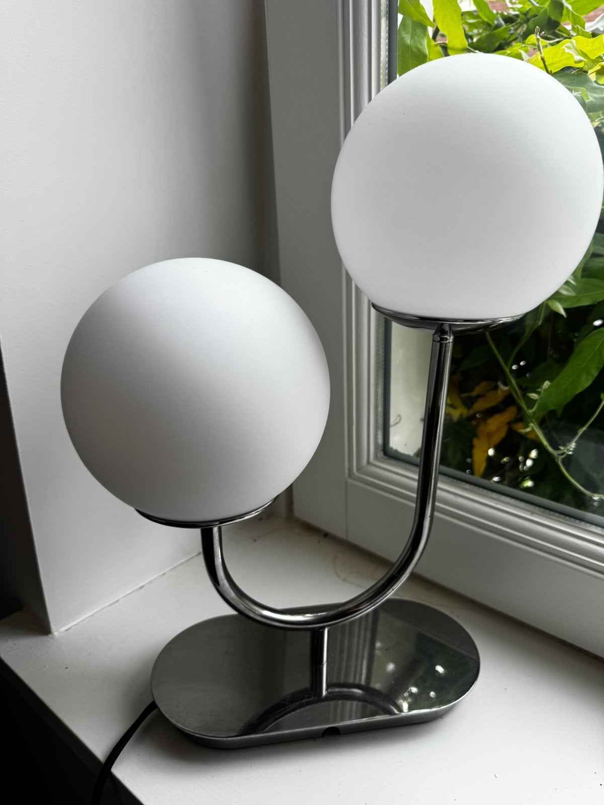 IKEA SIMRISHAMN Tafellamp (Chroom / Opaalwit Glas), Ophalen, Gebruikt, E14 (klein), Wit