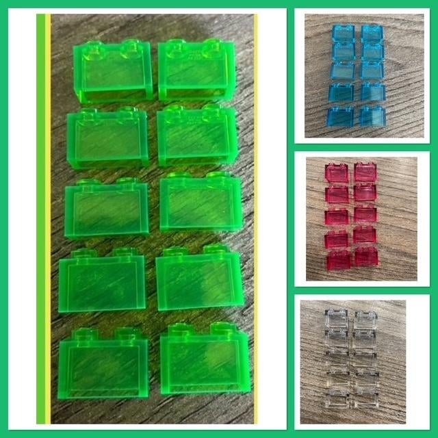 10 lego basis blokjes 1x2 transparant in 4 kleuren, Ophalen of Verzenden, Nieuw, Losse stenen, Lego
