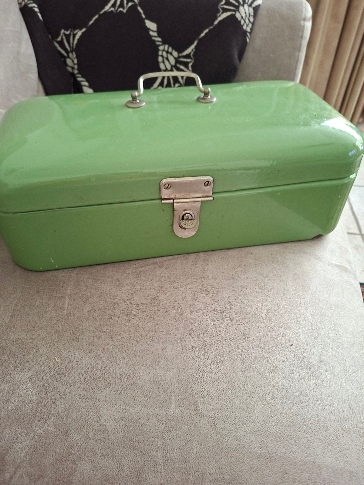 Vintage Groene Broodtrommel - Emaille, Ophalen