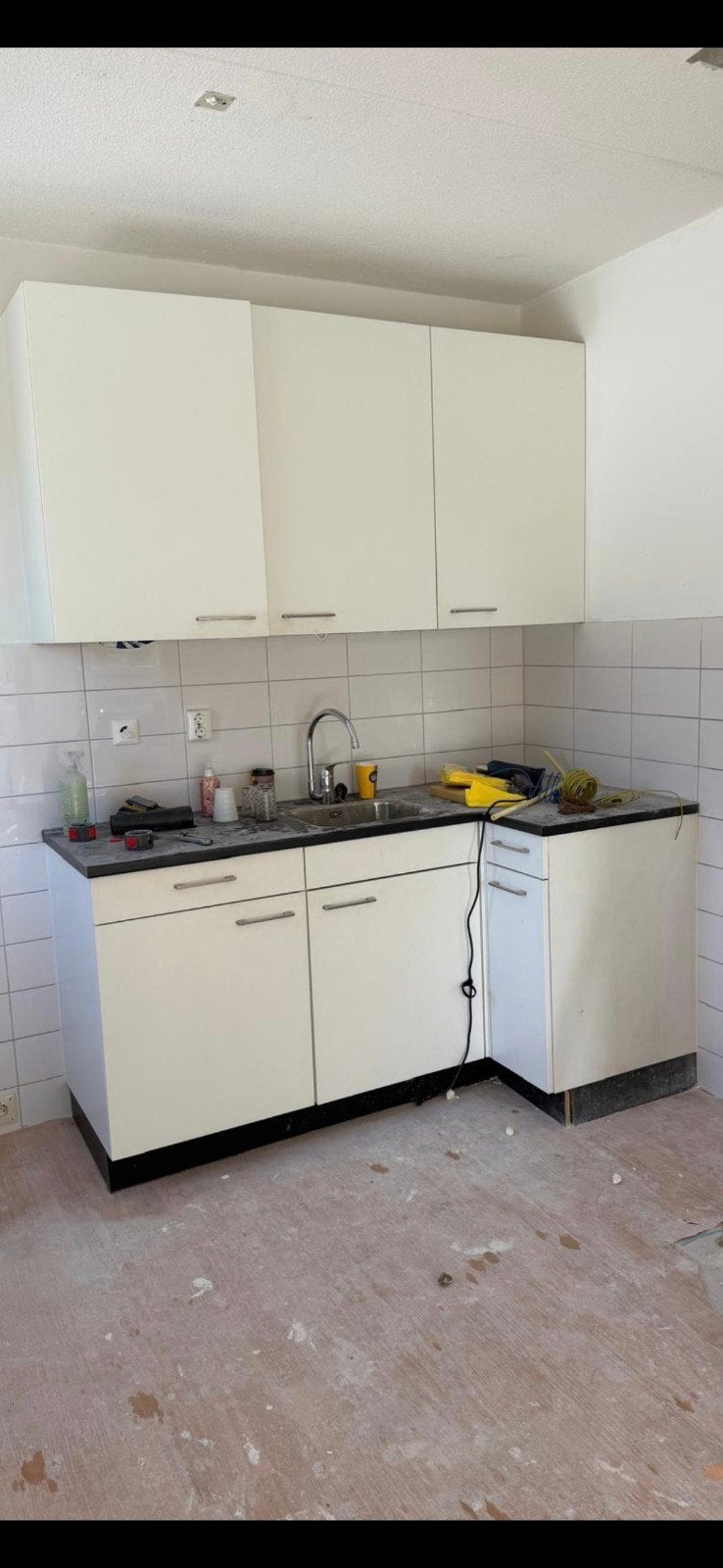 Complete Keuken met Nieuw Werkblad en Kraan, Huis en Inrichting, Ophalen, Wit, Hoekkeuken, Zo goed als nieuw