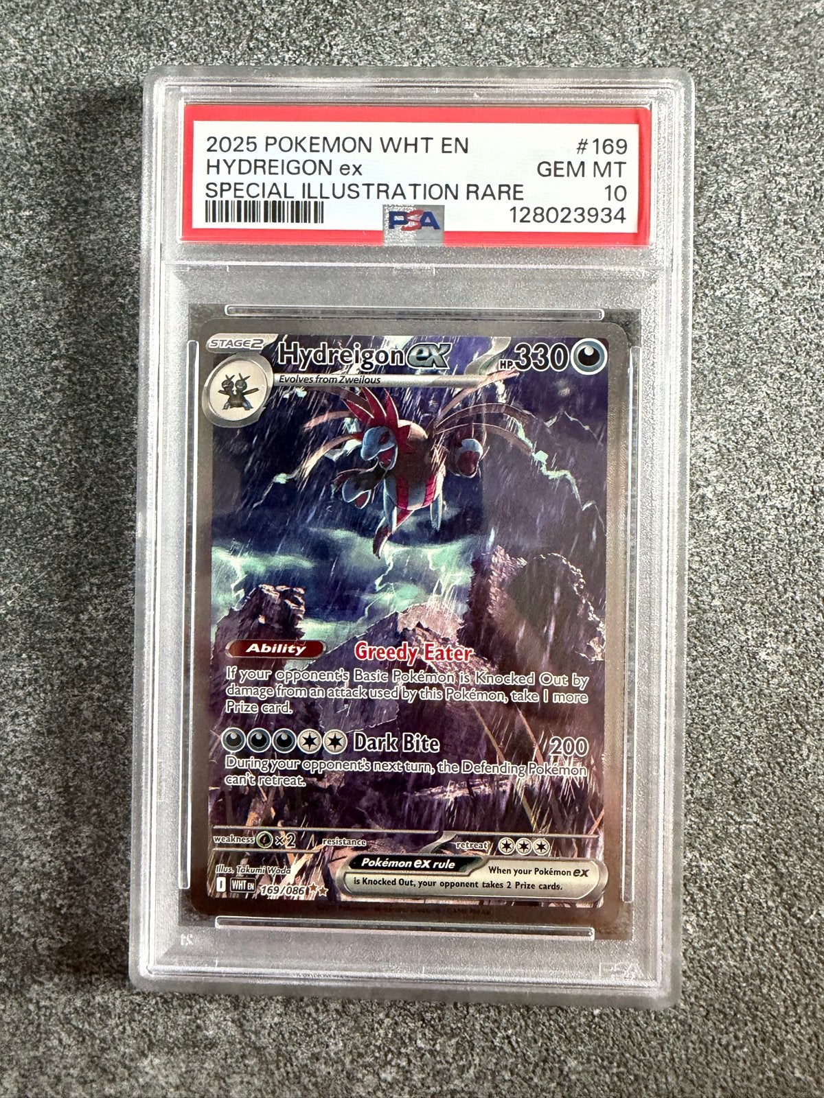 Hydreigon ex 169/165 - White Flare - PSA 10 - Pokemon, Ophalen of Verzenden, Nieuw, Losse kaart