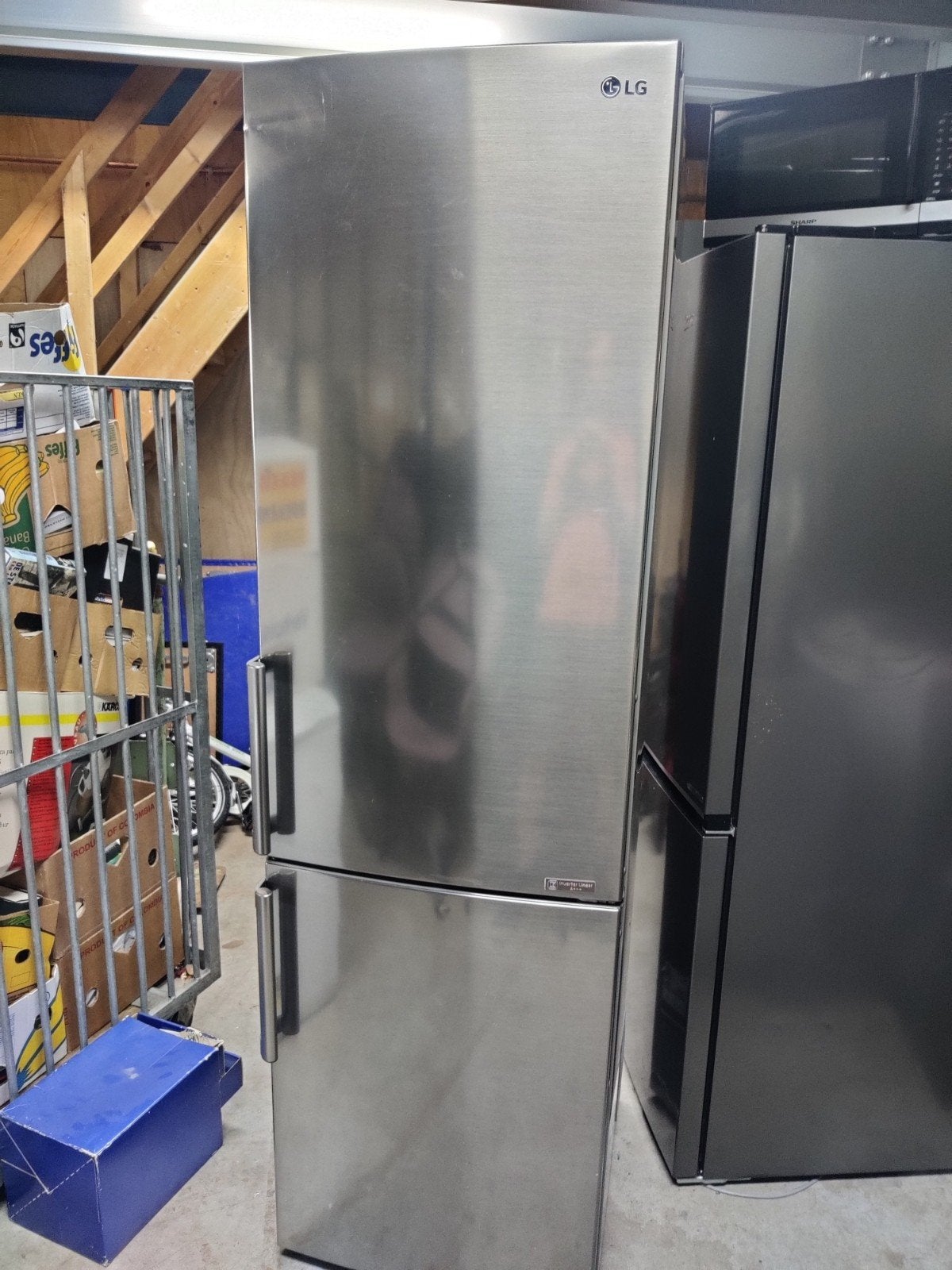 LG Koel-vriescombinatie - RVS Look, Ophalen, 200 liter of meer, 60 cm of meer, Met aparte vriezer