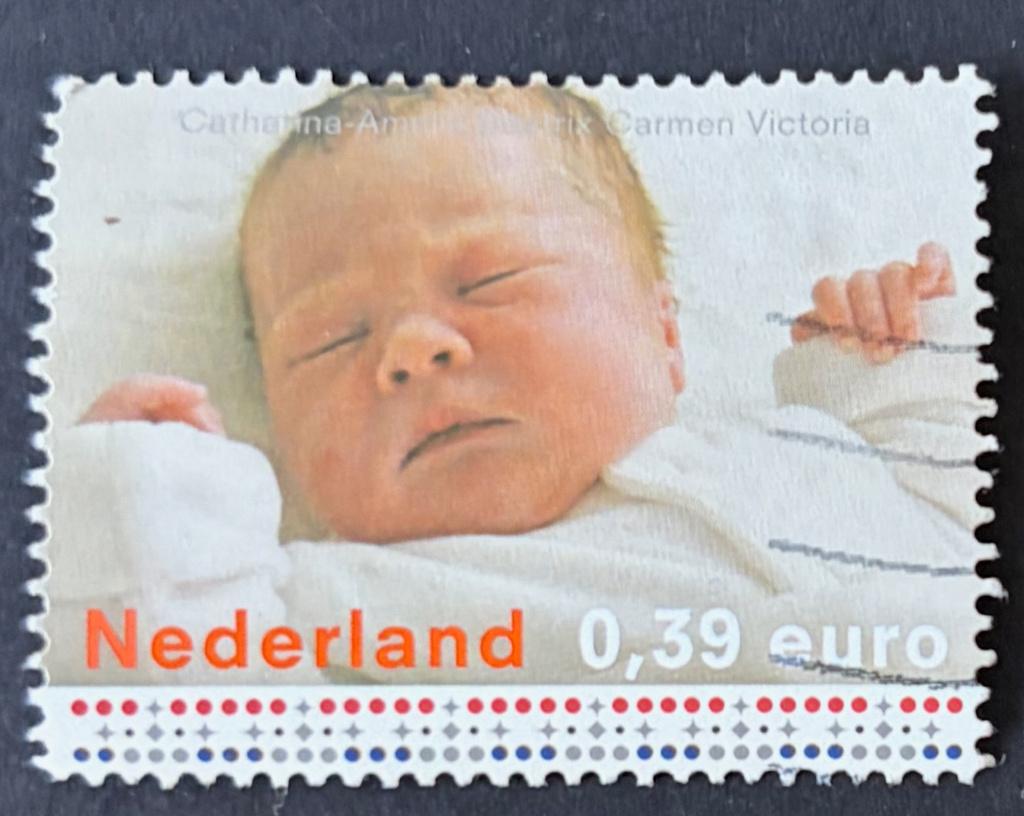 Postzegel Nederland Amalia als baby, Ophalen of Verzenden, Na 1940, Gestempeld