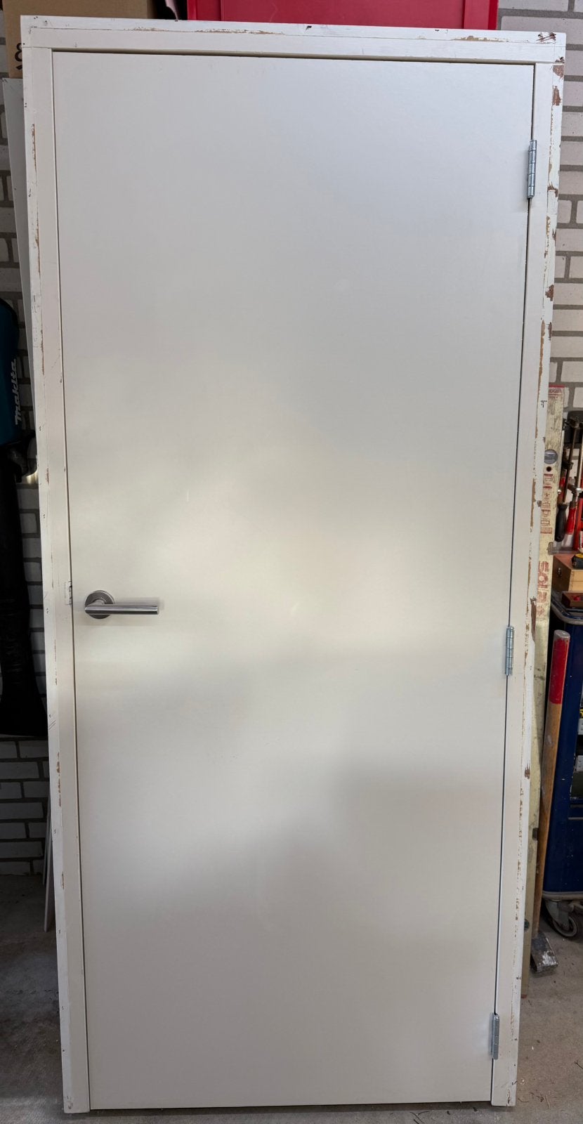 Binnendeur met kozijn en dorpel in nette staat., Ophalen, Gebruikt, 80 tot 100 cm, Binnendeur